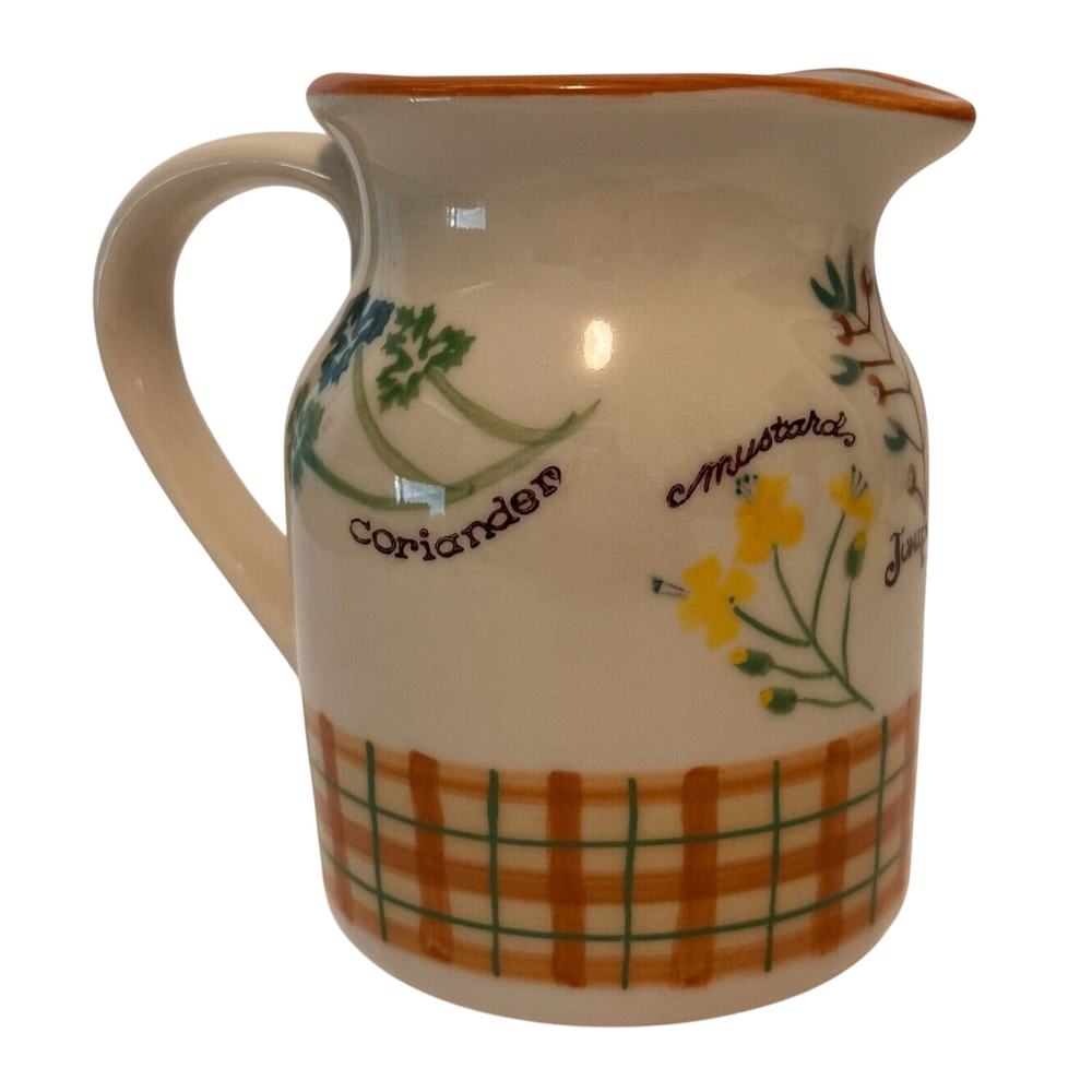 HARTSTONE Pottery "Spice of Life" Pitcher 32 Oz Juniper/Laurel/Fennel *SIGNED